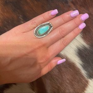 Genuine Turquoise and Sterling Silver Ring